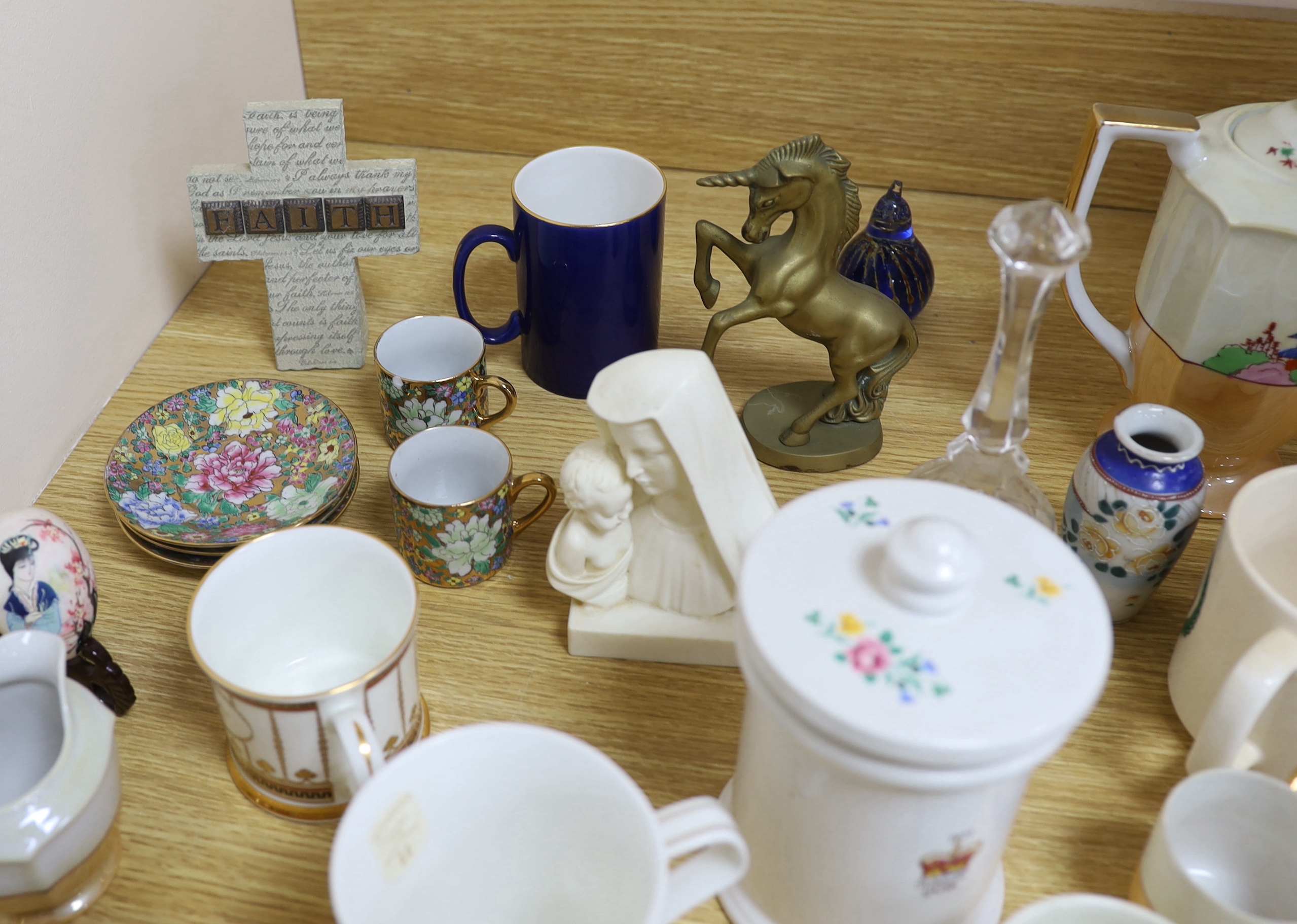 A quantity of crested china, etc.